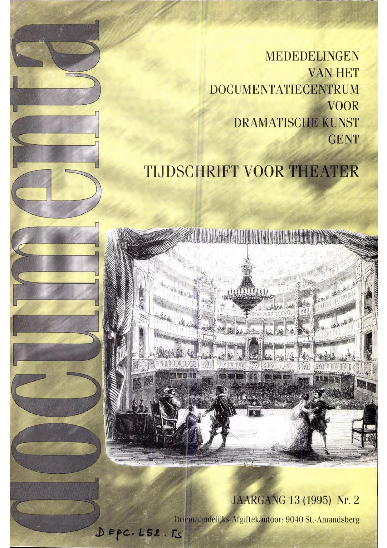 Volume 13 • Issue 2 • 1995 • Interculturele aspecten van het figurentheater
