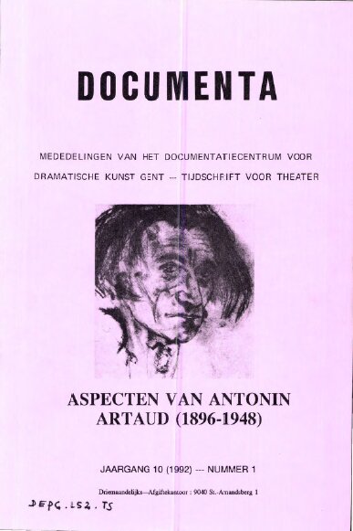 Volume 10 • Issue 1 • 1992 • Aspecten van Antonin Artaud (1896-1948)